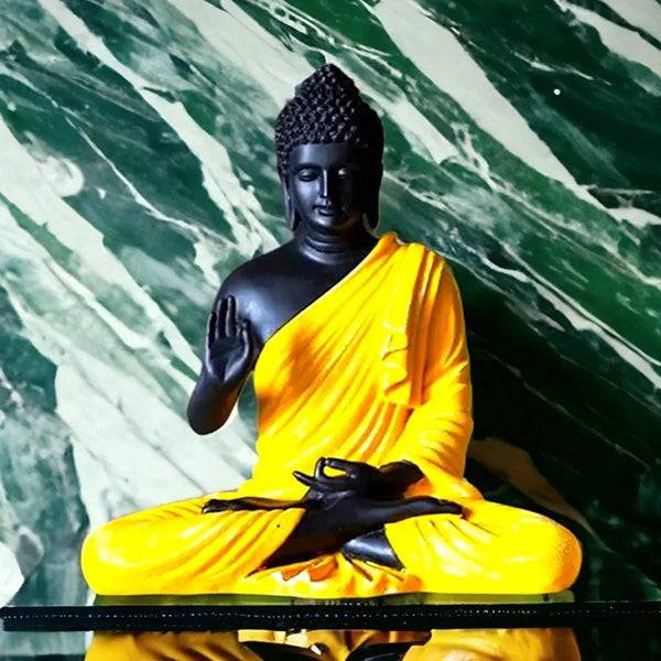 SwarnHouse Decors® Beautiful Sitting Buddha Idol Statue for Home & Garden – 15 Inch