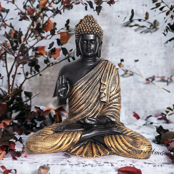 SwarnHouse Decors® Beautiful Sitting Buddha Idol Statue for Home & Garden – 15 Inch
