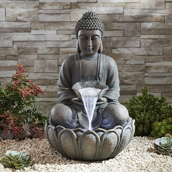 Swarnhouse Decorative Water Fountain with LED Light, 2 Feet, Indoor Tabletop Waterfall for Home Office Garden Article 5