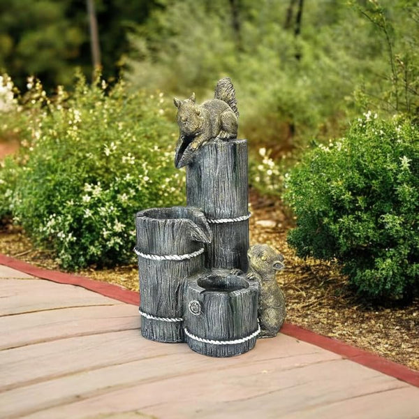 Swarnhouse Decorative Animal Water Fountain with LED Light, 2 Feet, Indoor Tabletop Waterfall for Home Office Garden 2