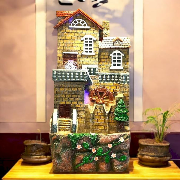 Swarnhouse Decorative Water Fountain with LED Light, 2 Feet, Indoor Tabletop Waterfall for Home Office Garden Article New