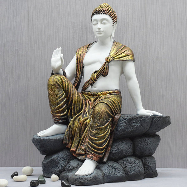 Buddha Sculpture 2.5 Feet High Glossy Antique