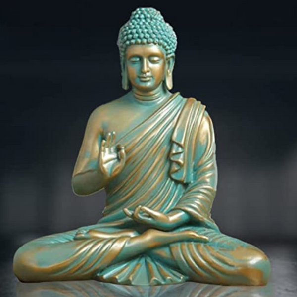 SwarnHouse Decors® Beautiful Sitting Buddha Idol Statue for Home & Garden – 15 Inch