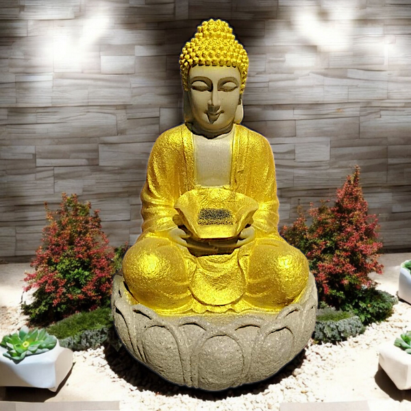 Swarnhouse Decorative Water Fountain with LED Light, 2 Feet, Indoor Tabletop Waterfall for Home Office Garden Article 1